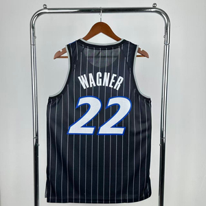 Camiseta de baloncesto Orlando City Magic para hombre, Vaughn Wagner 22, de malla a rayas, sin mangas, de secado rápido, poliéster/algodón, cuello en V, para todos. - Product Image 1