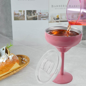 Gobelet à Margarita en acier inoxydable, verres à vin à double paroi isolés, gobelet à Martini avec couvercle pour les fêtes - Product Image 6