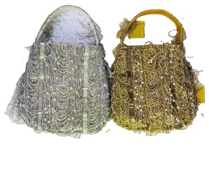 Bridal Designer <b>Potli</b> <b>Bags</b> Beading Solid Pattern 1-1.9L Capacity Multi-Function for Evening Parties Craftstages International - Product Image 1