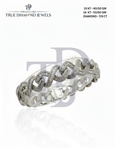 สร้อยข้อมือเพชรแบบคิวบาสุดหรูสี14KT VS1 VS2สี H-I 10KT ทองออปชั่น7CT 8CT เย็นดีไซน์ฮิปฮอปขนาดใหญ่ - Product Image 2