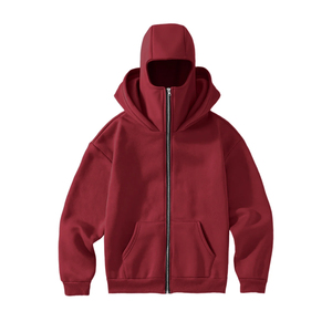 Sweat à capuche oversize noir Ninja unisexe, doublure polaire respirante en mélange de coton, broderie numérique unie 360g - Product Image 4