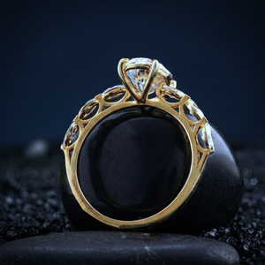 Anillo de Compromiso con Diamante Ovalado Marquise de 3.10CT Cultivado en Laboratorio, Oro de 14K con Baño de Rodio, Certificado IGI, para Mujer - Product Image 5