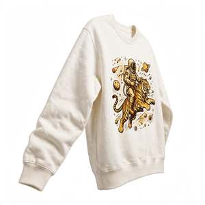 Sweat-shirt à col rond en molleton de coton épais, imprimé graphique vintage Tigre Spatial personnalisé, style streetwear, pull unisexe en molleton - Product Image 3