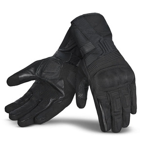 Premium Quality Leather Taslan Fabric Winter Motorcycle Racing <b>Gloves</b> TPU Coated Carbon Shell <b>Touch</b> Screen Waterproof Breathable - Product Image 1