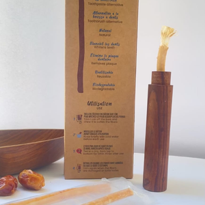 Organic Miswak Stick Pack of 3 Natural Herbal Teeth Cleaning Sticks with Wooden Holder for Fresh Breath and Healthy Gums - Product Image 3