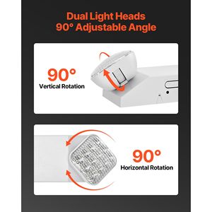 Paquete de 4 Lámparas LED de Emergencia Comerciales con Batería de Respaldo, CA 120/277V, para Uso Comercial y Empresarial - Product Image 5