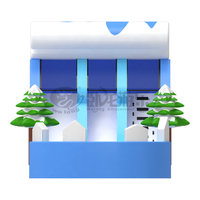 Toboggan aquatique gonflable en PVC à usage commercial, toboggan pour enfants avec piscine pour location événementielle