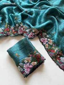 Diseño moderno, aspecto elegante, excelente calidad, Alexa Crush con bordado floral, fabricante de sarees y blusas de Surat. - Product Image 3