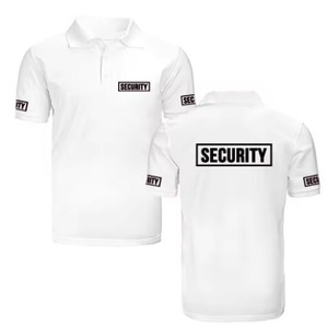 เสื้อโปโลยูนิเซ็กซ์สีดำ ผ้าโพลีเอสเตอร์ สำหรับเจ้าหน้าที่รักษาความปลอดภัย ใส่ได้ทุกฤดู มีโลโก้สีเหลืองที่หลังและแขนเสื้อ พร้อมระบบตรวจจับเข็ม - Product Image 3