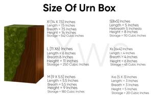 Urne funéraire en résine aquatique et bois de noyer, boîte de crémation artisanale moderne, urne commémorative artistique en résine ondulée pour cendres humaines ou d'animaux - Product Image 2