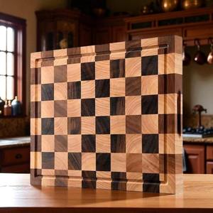 Ensemble de planches à découper extra larges en bois et TPU avec rainure pour les jus, tapis de découpe pour la cuisine - Product Image 5