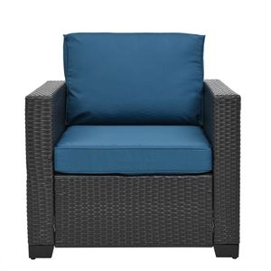 Set 10 pezzi di mobili da giardino in Rattan divano sezionale tavolino in vetro temperato cuscini da esterno in Rattan - Product Image 5