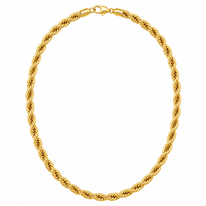 18K Gold Vermeil 5mm Rope <b>Chain</b> Necklace <b>20</b> <b>Inch</b> Geometric Trendy Gift - Product Image 1