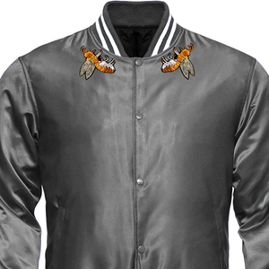 Customized Embroidery Logo Varsity Winter Jacket for Men Casual Stand Collar OEM Service Low MOQ - Product Image 4