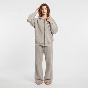 Conjunto Deportivo de Dos Piezas para Mujer, Fabricado en Algodón, con Lavado Ácido, Color Sólido, Sudadera y Pantalones Jogger, con Logotipo Personalizado - Product Image 6