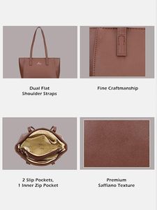 Brown Woven Genuine Leather <b>Bucket</b> <b>Bag</b> <b>Women</b> Adjustable Shoulder/Cross-Body Strap Hasps Closure Large Capacity Durable - Product Image 4