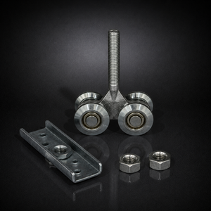 Ensemble de roulettes modernes et silencieuses pour porte coulissante en acier doux avec finition zinguée, structure de roulement avancée, ouverture fiable et fluide - Product Image 5