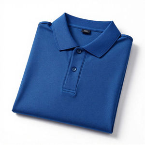 เสื้อโปโลชายสีน้ำเงิน แขนสั้น ทรงปกติ ผ้าฝ้าย 100% ผ้าปิเก้ถัก สไตล์ลำลอง สีพื้น ดีไซน์เรียบง่าย - Product Image 4