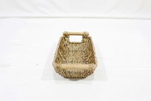 Cesta de Almacenamiento Rectangular de Seagrass Personalizada de Alta Calidad con Dos Asas de Madera, Hecha a Mano, Ecológica y Multifuncional - Product Image 4