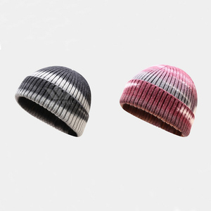 Gorro de Punto a Rayas para Adultos, Unisex, Cálido para Invierno, 56-58CM, Material Acrílico, Estilo Casual - Product Image 1