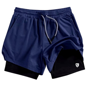 Nouveauté : Short de jogging pour homme avec logo frontal, en toile, à cordon de serrage, séchage rapide, respirant, pour l'entraînement, les loisirs et la course à pied - Product Image 4