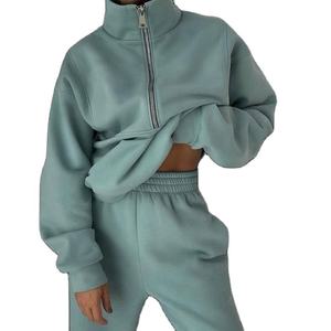 Sweat à capuche décontracté à demi-zip de qualité supérieure pour femmes, manches longues, séchage rapide, respirant, polaire, imperméable, vêtements d'hiver en gros - Product Image 3