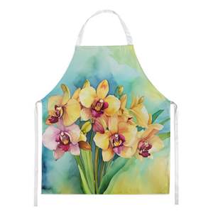 Unisex Large Multicolor Watercolor Orchids <b>Apron</b> for Adult Women and <b>Men</b> in Kitchen Baking Crafts Gardening Server <b>Cooking</b> - Product Image 1