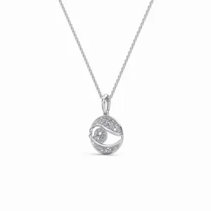 Elegante Collar con Colgante de Diamantes Cultivados en Laboratorio para Compromiso y Boda, 42 Piezas en Oro Blanco de 18K con Piedras de Corte Brillante para Mujer - Product Image 5