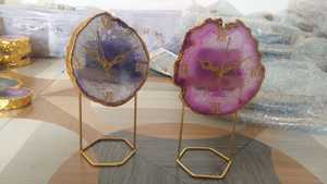 Relojes de Ágata en Rebanadas, Relojes de Ágata Muy Demandados en Venta, Ágata Bellamente Colorida para Decoración del Hogar o Jardín - Product Image 1