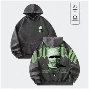 Sweat à capuche zippé en molleton épais tricoté pour homme, coupe oversize, avec logo personnalisé, style streetwear, automne, lacets, unisexe, ODM, vente en gros - Product Image 1