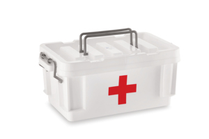 Botiquín Médico de Plástico con Tapa, Forma Rectangular, Color Blanco, Diseño de Cruz Roja, para Almacenamiento de Primeros Auxilios - Product Image 2