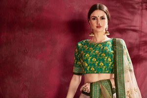 Conjunto de Lehenga Choli Dupatta con Bordado Floral, Tela de Seda Artificial, Traje de Boda para Mujer, Vestido Étnico - Product Image 4