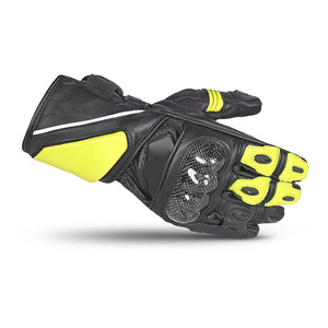 Factory Direct Genuine Leather Motorcycle <b>Gloves</b> with Polyurethane Coating Full Finger Hook Loop Closure Protective Moto Gear - Product Image 3