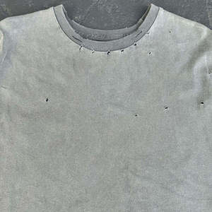 Vintage Washed Cotton Tee Men Distressed Oversized T Shirt Blank Streetwear Tee Men Men Raw Hem Cotton Shirt Acid Wash Casual Te - Product Image 3