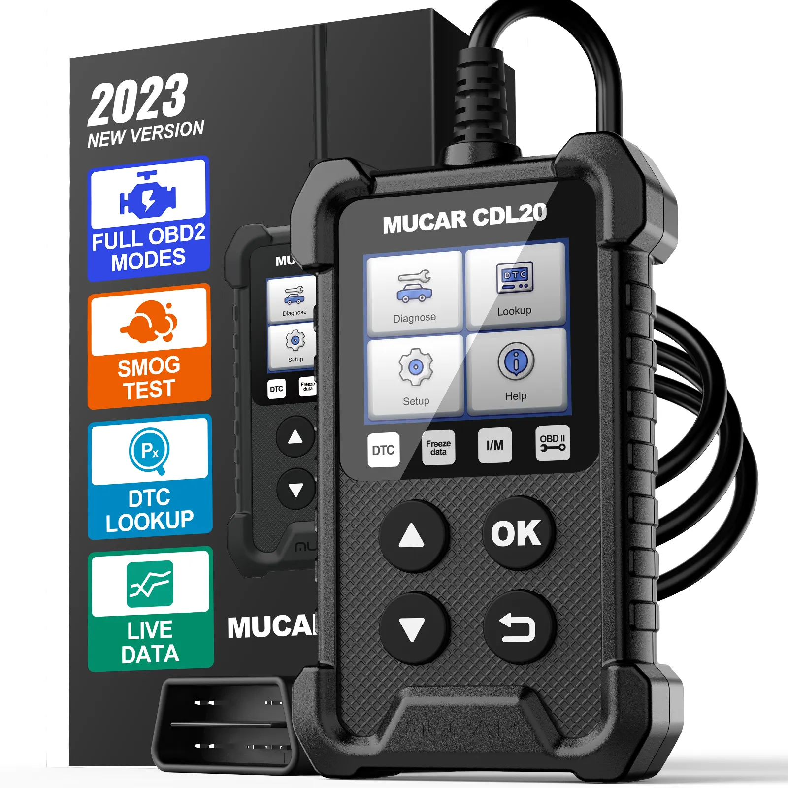 New MUCAR CDL20 Obd2 Scanner Auto Diagnostic Tools Lifetime Free Automotivo Code Reader Check Engine Full OBD2 Functions