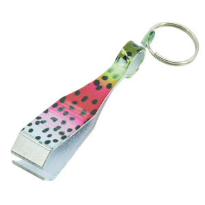 Cortador de líneas de pesca para trucha marrón, de acero inoxidable, para pescadores, pin de limpieza portátil con llavero - Product Image 1