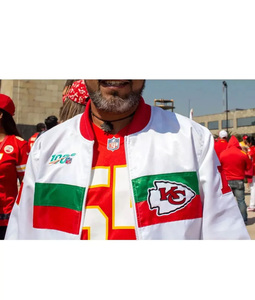 Custom <b>White</b> Satin Varsity <b>Jacket</b> <b>Men</b> Contrast Stripe Bomber <b>Jacket</b> Wholesale Letterman Baseball Uniform Sportswear Coat - Product Image 4