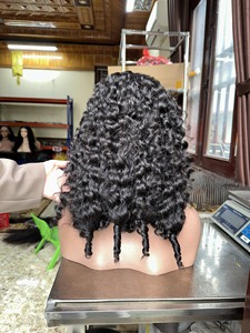 Vente en gros perruques cheveux humains courts birmans ondulés avec lace frontale pour femmes noires perruque avec lace frontale Full Hd perruques cheveux humains vagues océaniques Bob - Product Image 2