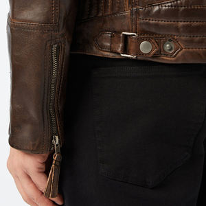 Veste en cuir véritable gaufré pour homme, confortable, respirante et écologique, idéale pour toutes les saisons – Vêtement d'extérieur classique en cuir - Product Image 6