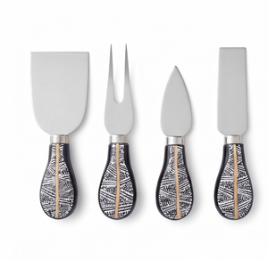 <b>Cheese</b> <b>Knife</b> <b>Set</b> Of 4 Stainless Steel Blades Resin Handles Durable Design For Serving <b>Cheese</b> Home Dining And Cake Serving - Product Image 1