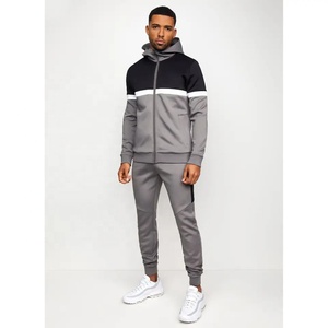 ชุดเซ็ตแทรคสูทผู้ชายแบบมีซิป ฮู้ดดี้ กางเกงจ็อกเกอร์ สไตล์สตรีทแวร์/สปอร์ตแวร์  รับสกรีนโลโก้ แขนยาว เหมาะสำหรับใส่ในช่วงฤดูใบไม้ร่วง - Product Image 1