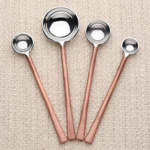Ensemble de cuillères à mesurer vintage en métal, 4 pièces, manche en bois, outils de cuisine, lavage à la main uniquement, cuillère à mesurer durable - Product Image 6