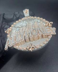 Colgante Personalizado con Nombre, Letra, Plata de Ley 925, Moissanita, Corte Brillante, Bañado en Rodio, Joyería de Regalo Estilo Hip Hop - Product Image 6