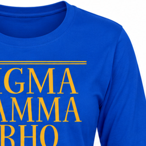 Camiseta de Manga Larga Azul Rey Sigma Gamma Rho con Estampado Gráfico Dorado 1922, Cuello Redondo, Prenda Casual de Algodón para Hermandad Griega - Product Image 6