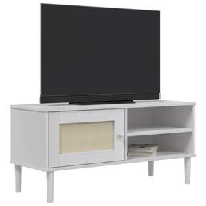 SENJA bianco Rattan Look massello legno pino TV Stand 41.7 "x 15.7" x 19.3" - Product Image 3