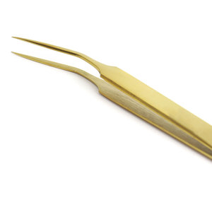 Pinzas para extensión de pestañas, herramienta de precisión para recoger pestañas, aplicador de pestañas de acero inoxidable para trabajos de extensión de pestañas de volumen y clásicas - Product Image 2