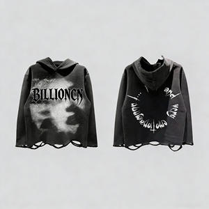 Sudaderas con Capucha Unisex de Forro Polar de Poliéster de 400 g, de Alta Calidad, Corte Regular, Diseño Desgastado en el Bajo, Resistentes al Viento y Transpirables para Invierno - Product Image 2
