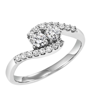 Anillo de Diamantes de Corte Brillante Natural de Lujo en Oro Blanco de 14K |   Joyería Fina Elegante para Uso Diario, Aniversario, Compromiso, Mujer - Product Image 2