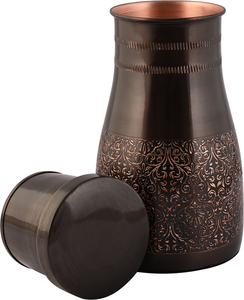 <b>Vintage</b> Style Copper Water <b>Bottle</b> Handcrafted Copper Drinking <b>Bottle</b> with Classic Finish <b>Bottle</b> for Home Office Travel Gym use - Product Image 2