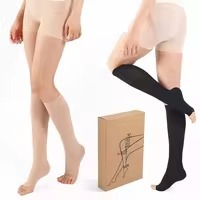Chaussettes de compression hautes respirantes à blocs de couleur pour la course, le sport, le cyclisme et le quotidien - Product Image 2